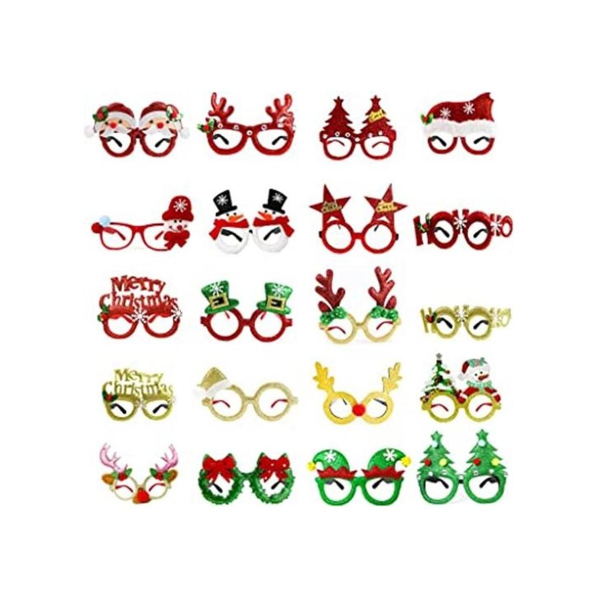 Halovin 20 marcos de anteojos de Navidad para niños