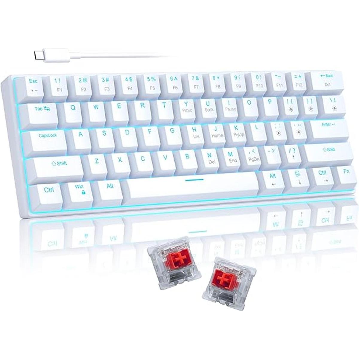 Teclado 60 mecánico para juegos teclado blanco para