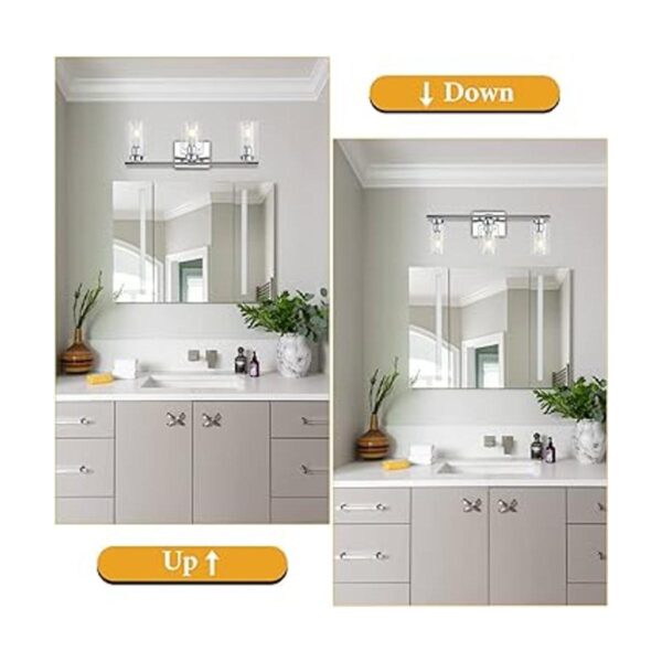 KOSTOMO Lámpara de pared cromada de 3 luces lámpara de_2
