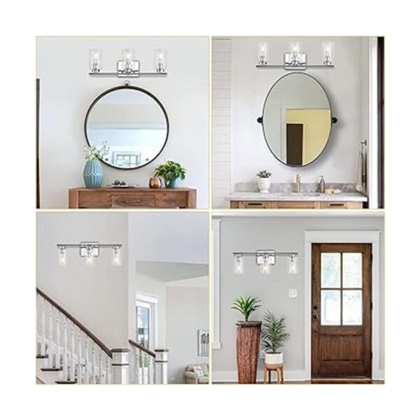 KOSTOMO Lámpara de pared cromada de 3 luces lámpara de_5