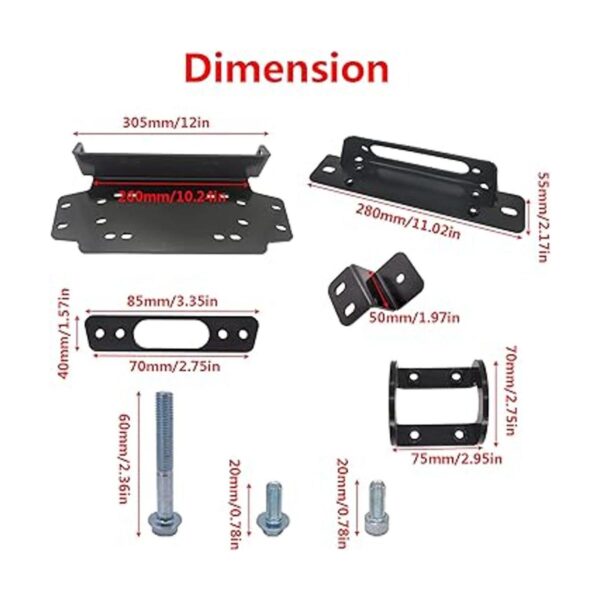 HJSIUTV Soporte de placa de montaje de cabrestante Kit de_2