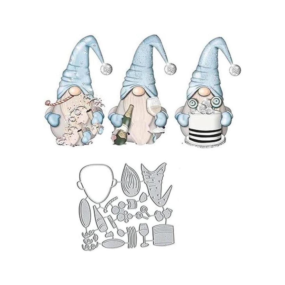DDeehs 3 troqueles de metal de Papá Noel para fiestas