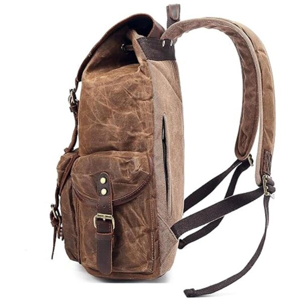 HuaChen Mochila de cuero para hombre mochila de hombro de_6