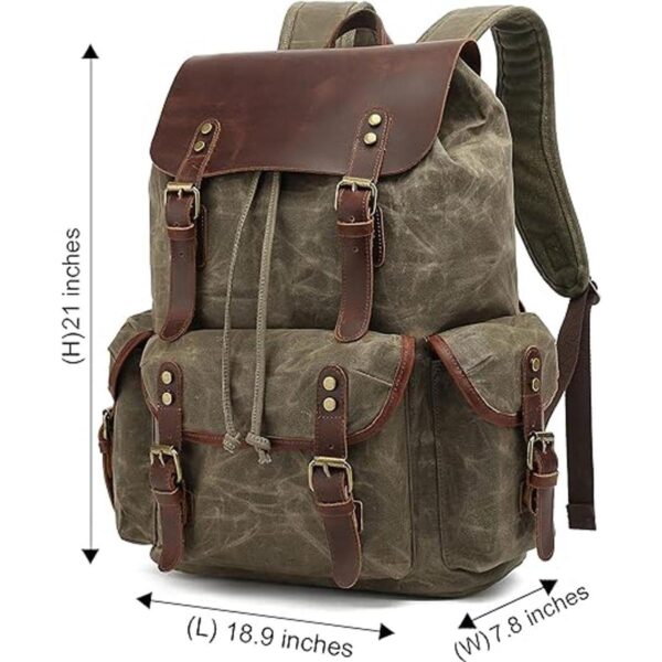 HuaChen Mochila de cuero para hombre mochila de hombro de_2