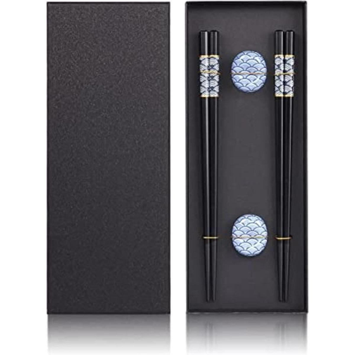 Palillos reutilizables estilo japonés ligero 2 pares de