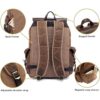 HuaChen Mochila de cuero para hombre mochila de hombro de_4