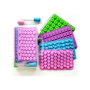 Juego de 8 moldes de goma de silicona de oso de caramelo_1