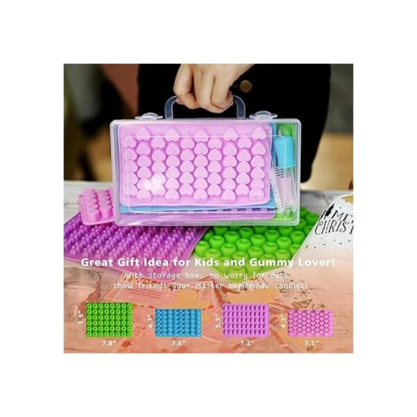 Juego de 8 moldes de goma de silicona de oso de caramelo_6