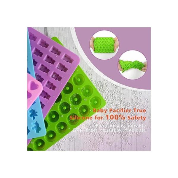 Juego de 8 moldes de goma de silicona de oso de caramelo_3