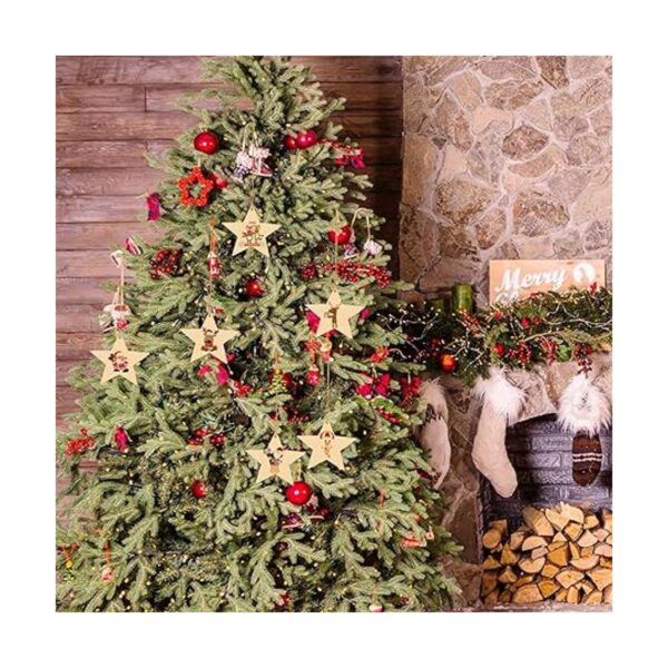 KINBOM 50 piezas de estrella de madera natural madera con