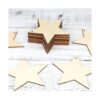 KINBOM 50 piezas de estrella de madera natural madera con