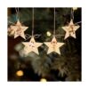 KINBOM 50 piezas de estrella de madera natural madera con