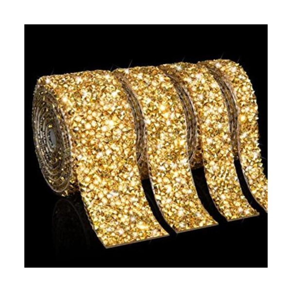 4 rollos4 yardas de cinta de diamantes de imitación de_1