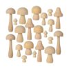 Juego de 21 hongos de madera 7 tamaños diferentes setas