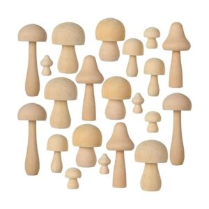 Juego de 21 hongos de madera 7 tamaños diferentes setas
