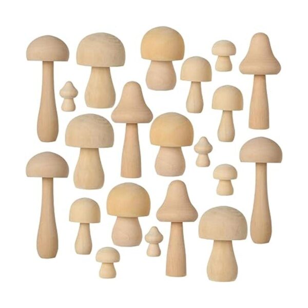 Juego de 21 hongos de madera 7 tamaños diferentes setas