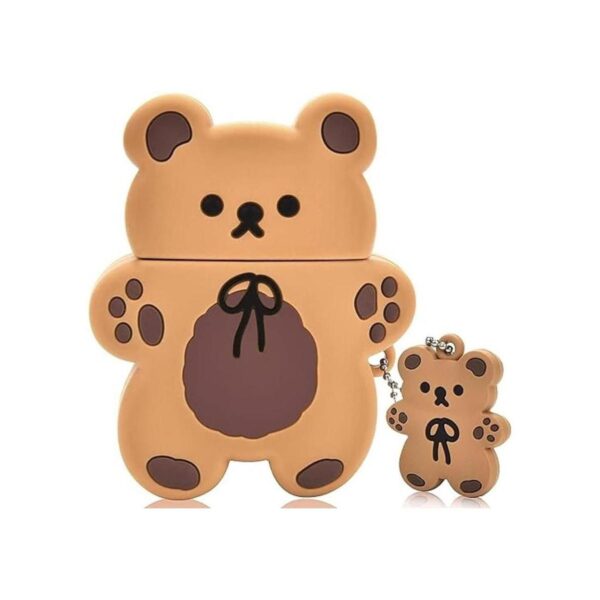 Lindas fundas para AirPods con llavero de oso diseño de_2
