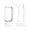 Juego de 4 vasos con pajita de vidrio vasos de vidrio en