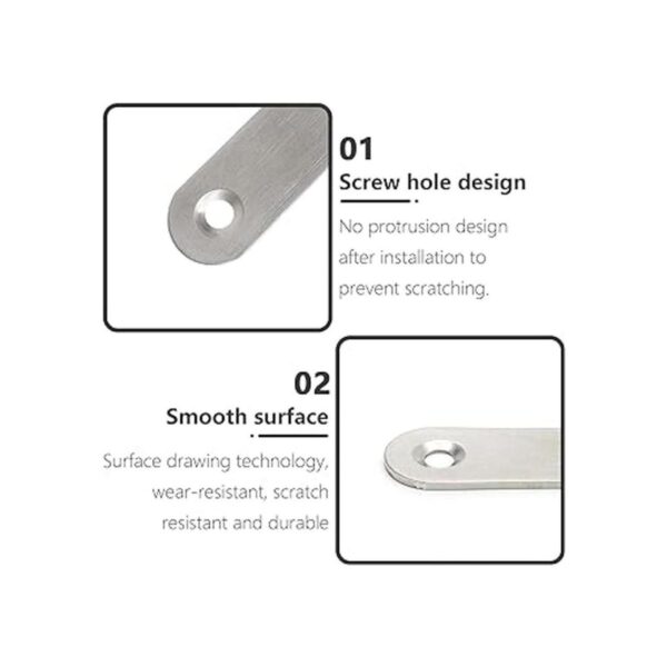 LDEXIN 50 piezas de soporte recto plano acero inoxidable