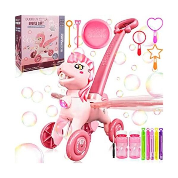 IGINOA Bubble Machine Blower Blaster Lawn Mower Maker Pink_1