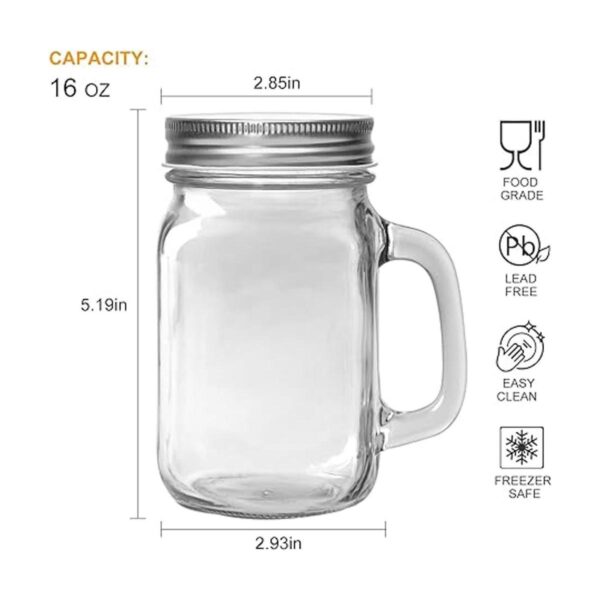 Tarros Mason de 16 onzas con asa vasos de beber a la