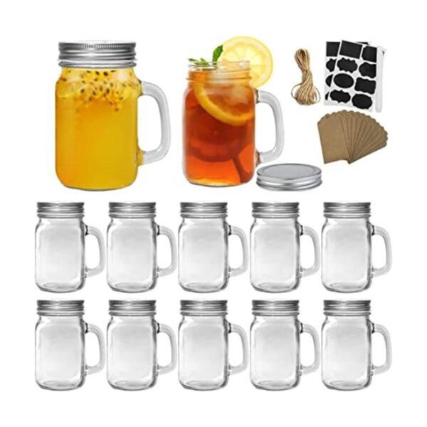 Tarros Mason de 16 onzas con asa vasos de beber a la