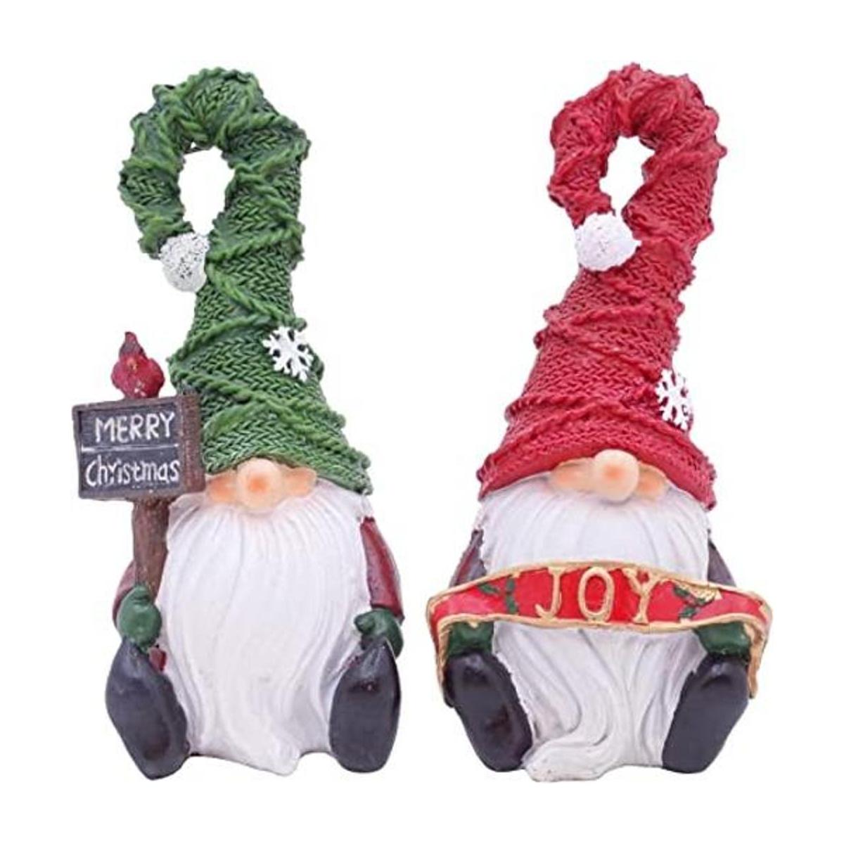 Etistta 2 gnomos de jardín de Navidad para decoración al