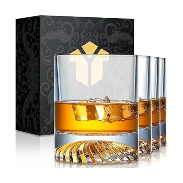 OPAYLY Juego de 4 vasos de whisky de 12 onzas vasos de_1