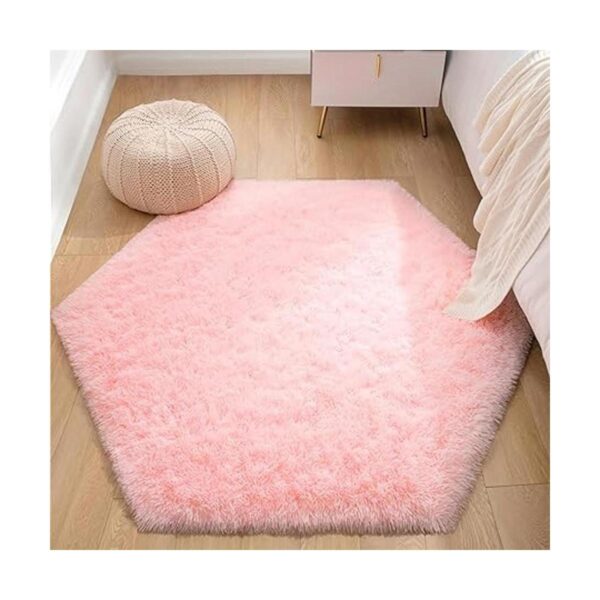 KIXINWA Alfombra hexagonal rosa para tienda de campaña de