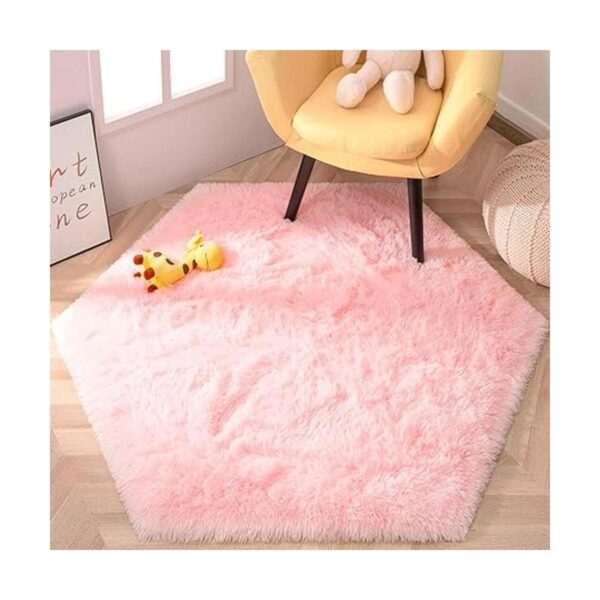 KIXINWA Alfombra hexagonal rosa para tienda de campaña de