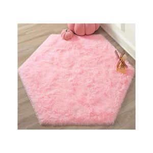 KIXINWA Alfombra hexagonal rosa para tienda de campaña de