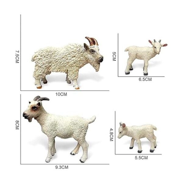 JOKFEICE Figuras de animales 4 piezas de plástico blanco_2