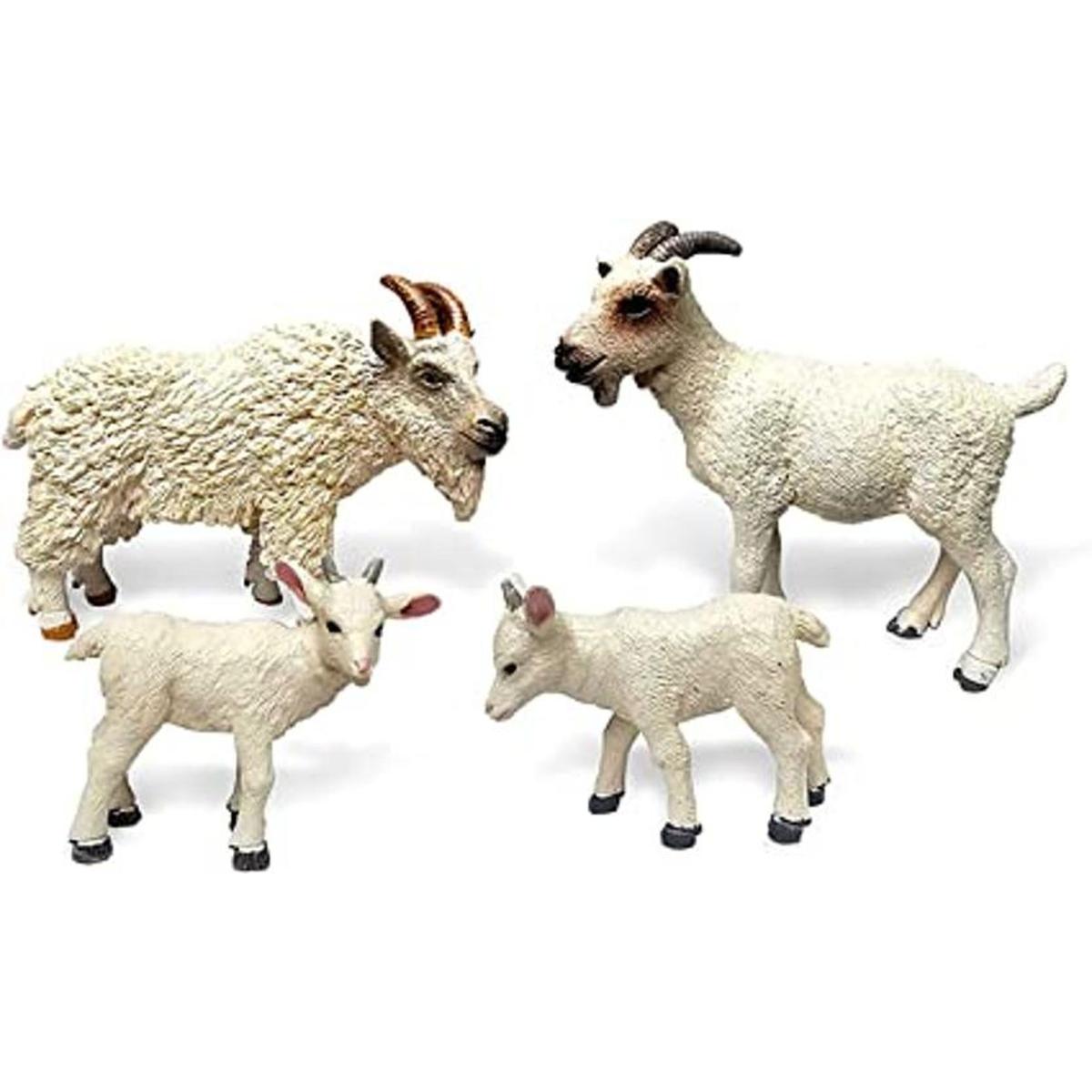 JOKFEICE Figuras de animales 4 piezas de plástico blanco