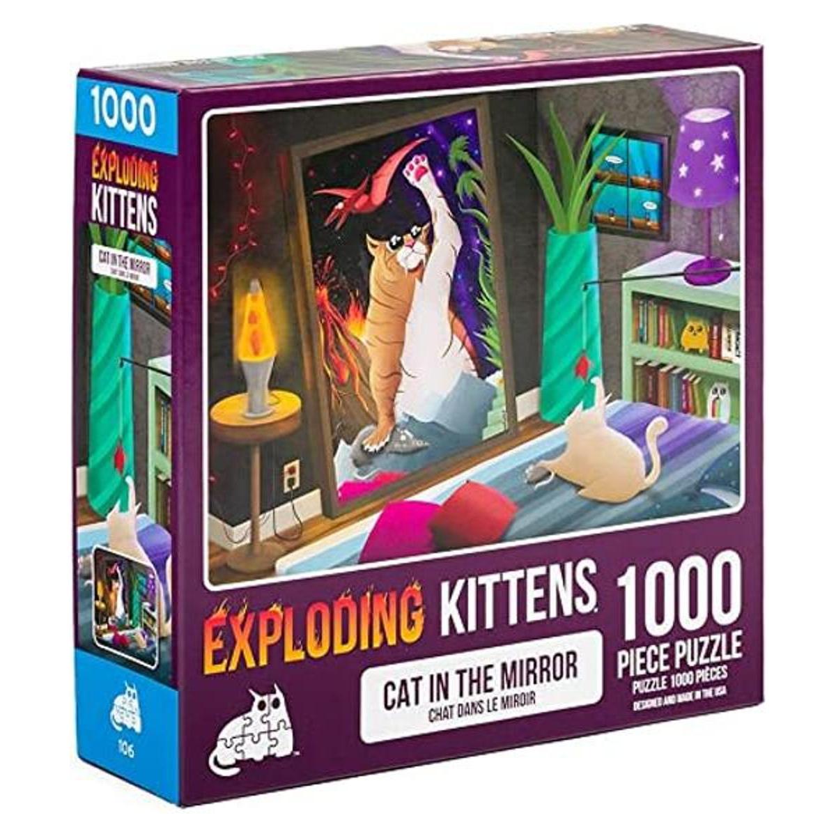 Exploding Kittens Rompecabezas de 1000 piezas Gato en el