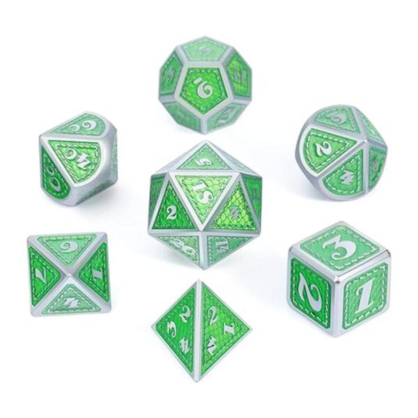 DND Juego de dados de metal con estaño de metal de_5