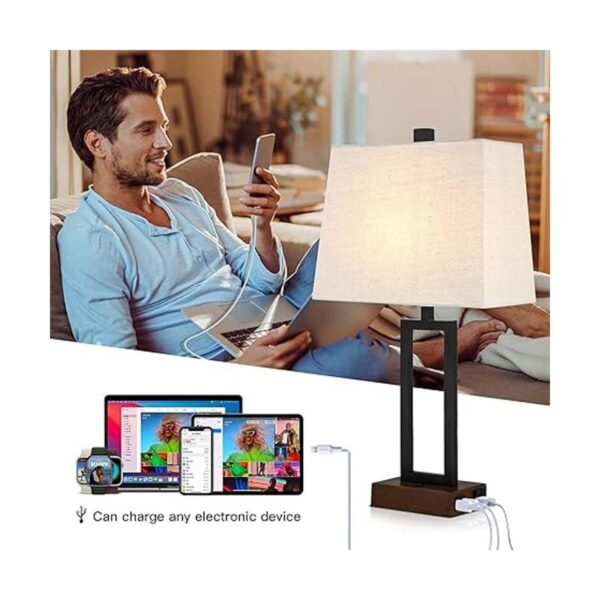 Lolikit Juego de 2 lámparas de mesa para dormitorio con 2_2