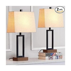 Lolikit Juego de 2 lámparas de mesa para dormitorio con 2_1