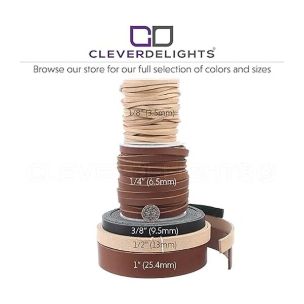 CleverDelights Correa de piel negra de 0.374 in 8.9 ft_4