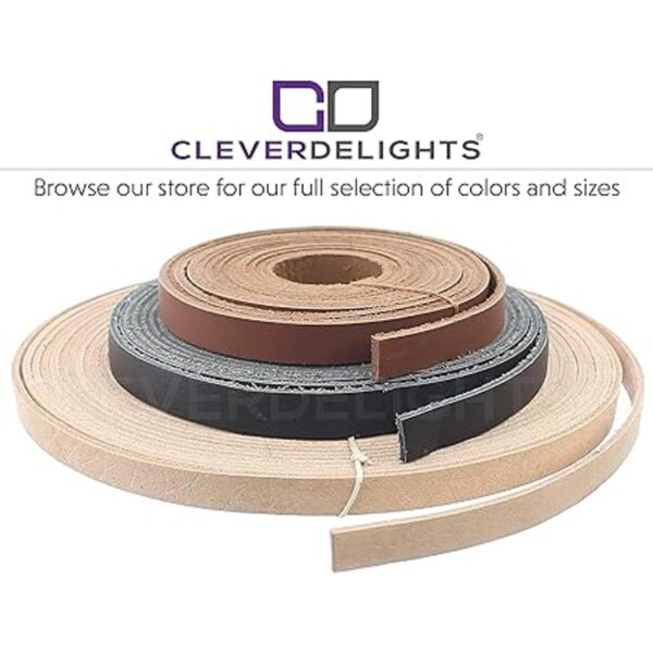 CleverDelights Correa de piel negra de 0.374 in 8.9 ft_3