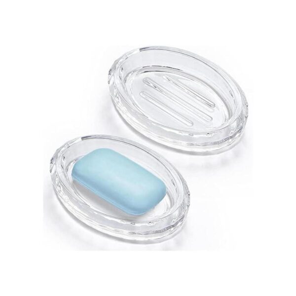 MDLUU Juego de 2 jaboneras de barra de cristal funda para
