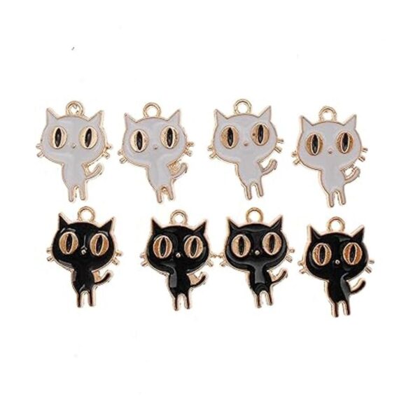 JJGQAZ 100 piezas chapado en oro de Halloween gato_2