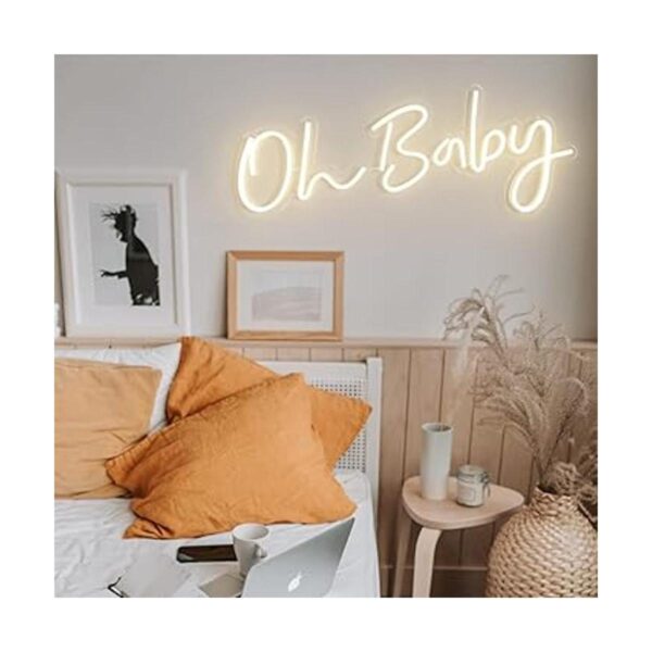 Oh Baby Letreros de neón tamaño grande de 40 pulgadas