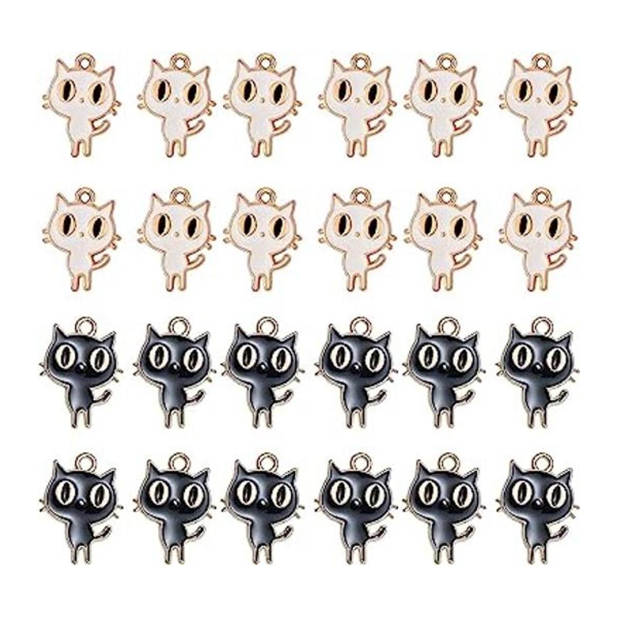 JJGQAZ 100 piezas chapado en oro de Halloween gato