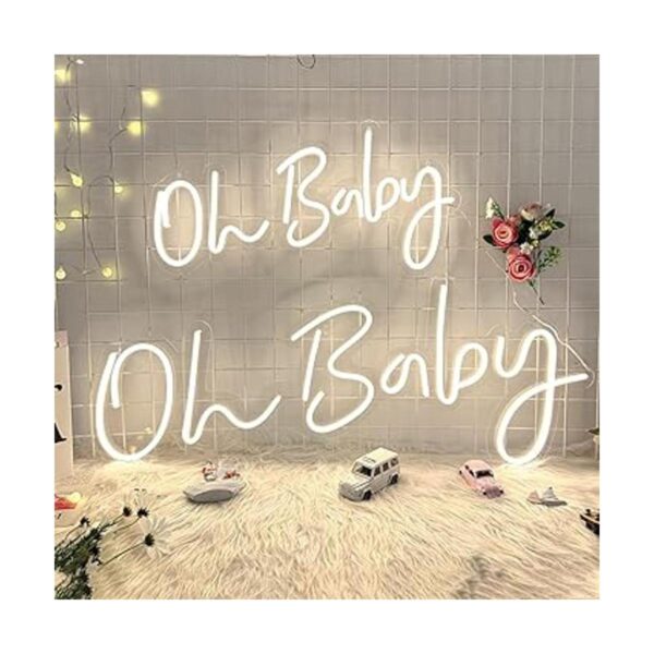Oh Baby Letreros de neón tamaño grande de 40 pulgadas