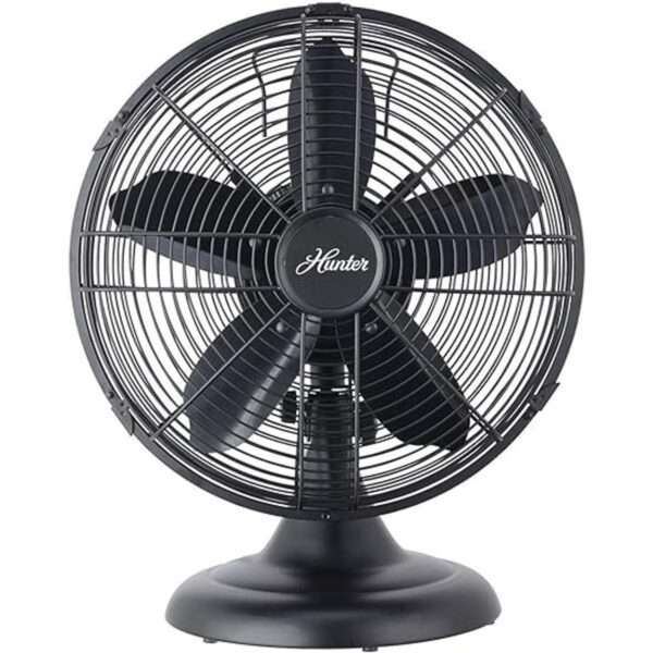 Hunter Ventilador de mesa retro de metal potente 3_1