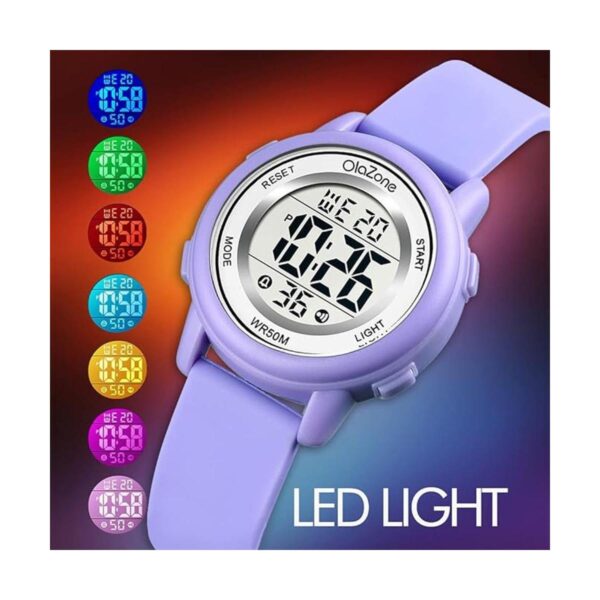 Kids Watch Girls Digital 7Color Flashing Light Water_3