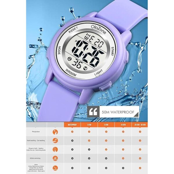 Kids Watch Girls Digital 7Color Flashing Light Water_6