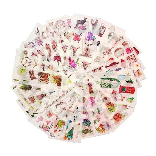 36 hojas de calcomanías Washi de acuarela para diario