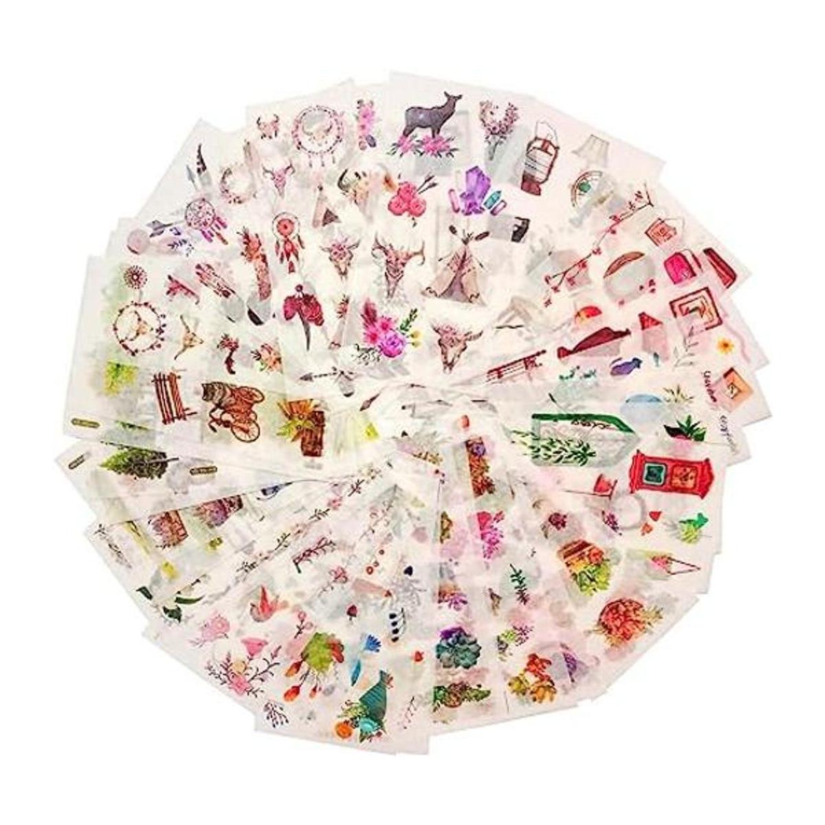 36 hojas de calcomanías Washi de acuarela para diario