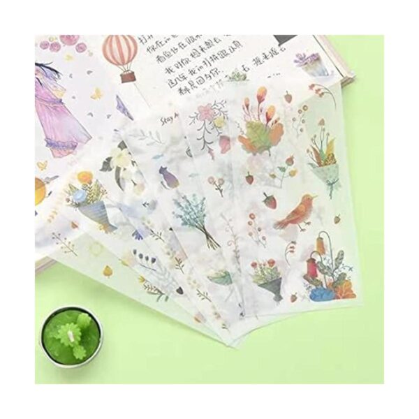 36 hojas de calcomanías Washi de acuarela para diario